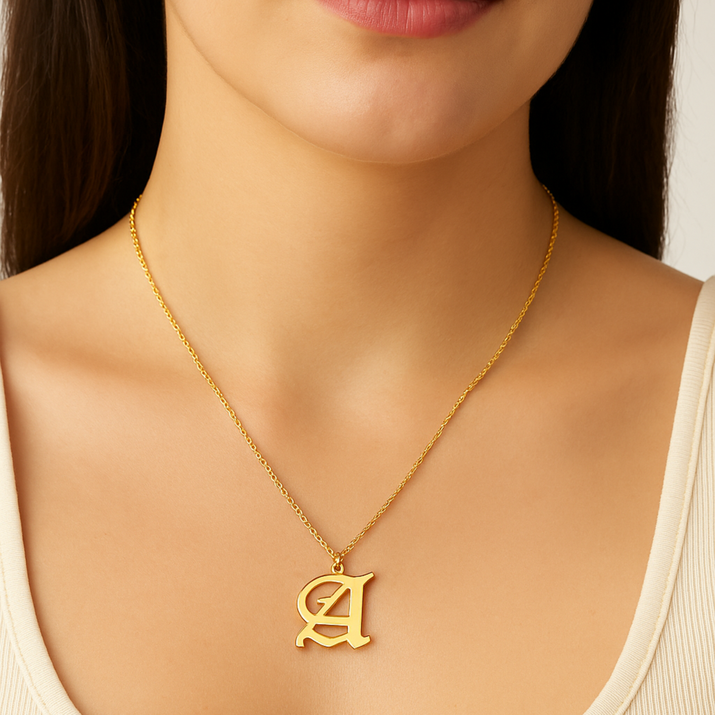 Old English Initial Necklace