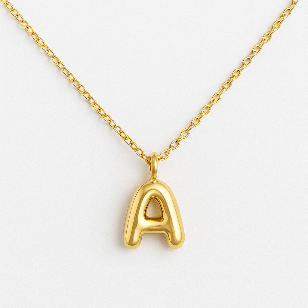 Small Bubble Initial Necklace