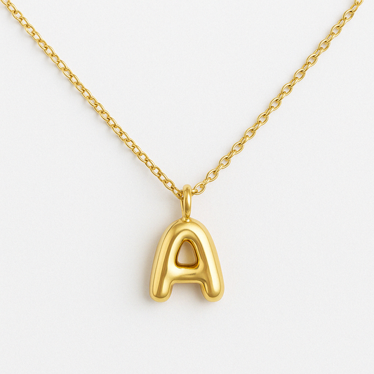 Small Bubble Initial Necklace