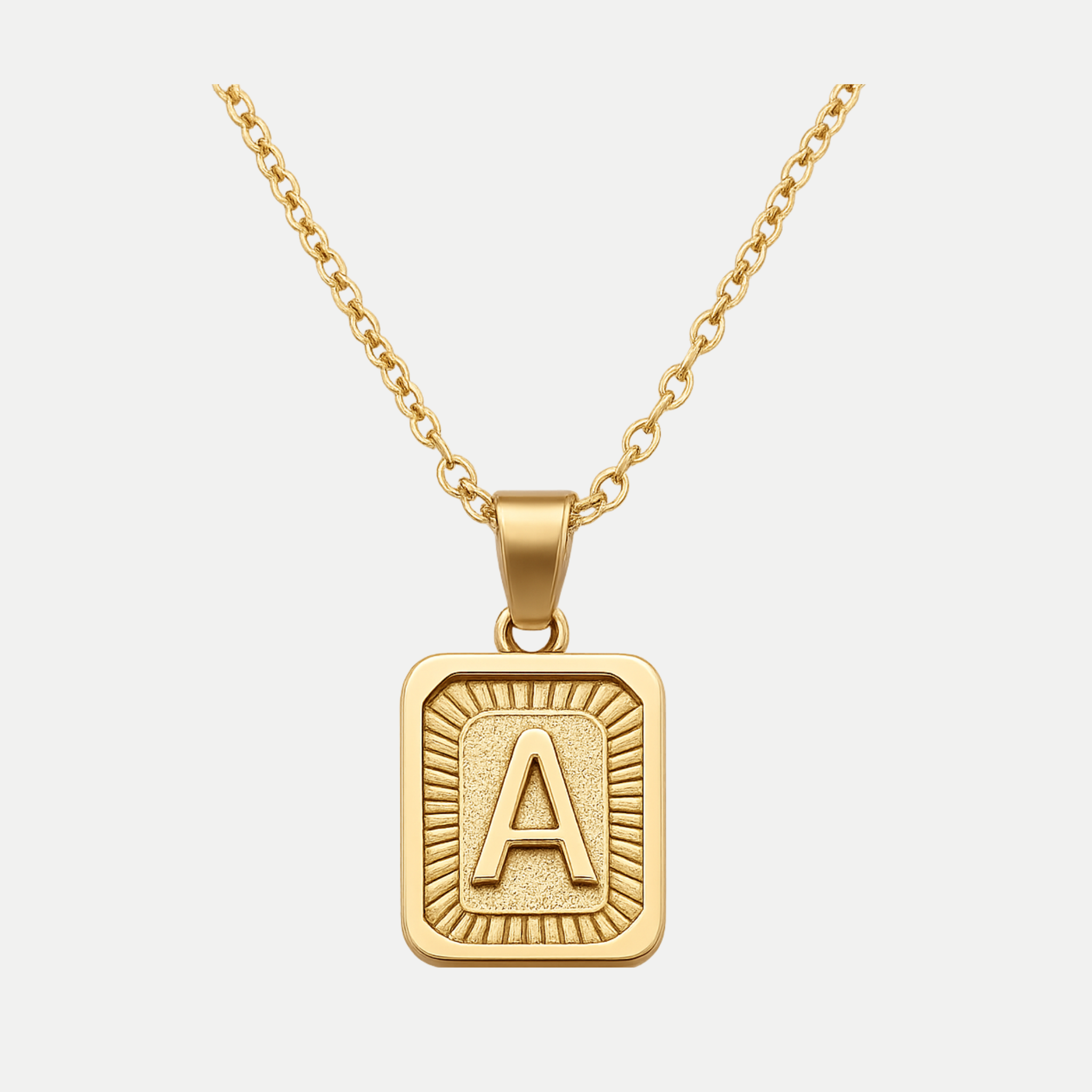 Square Initial Necklace